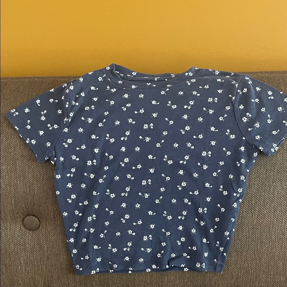 Hollister Navy Blue Floral Short-Sleeve Tee